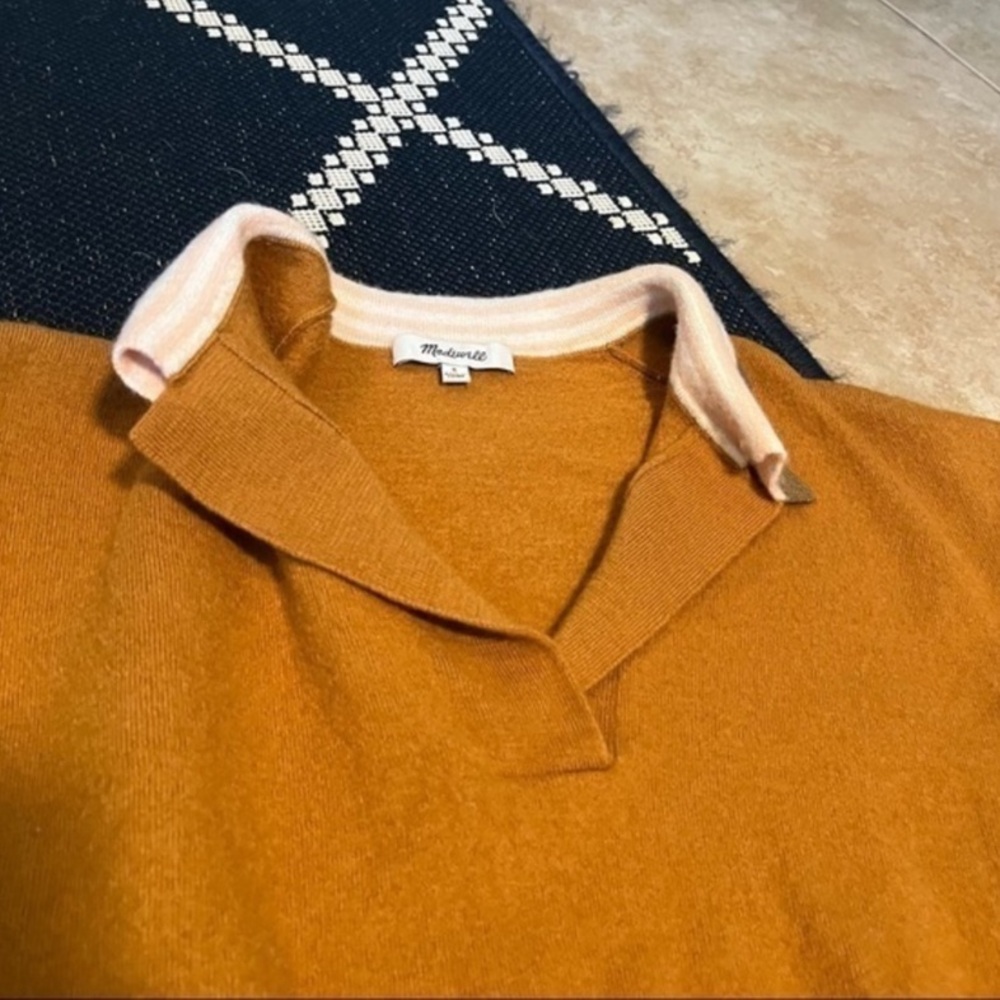 Madewell Colorblock Polo Sweater,
100% merino wool, size XS - Picture 6 of 12